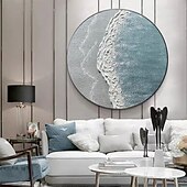 preiswerte Landschaftsgemälde-100 % handgemaltes abstraktes Meereswellen-Ölgemälde auf Leinwand, moderne Texturkunst, Meereslandschaft, Wandbild, Heimdekoration