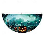 baratos tapeçarias de parede de halloween-Bandeira de fã de Halloween, bandeirinhas, bandeira para áreas externas, para pendurar em cercas de quintal de Halloween, bandeira de abóbora assustadora, decoração de mesa, decoração de quarto de outono, decoração estética de festa de aniversário de Hall