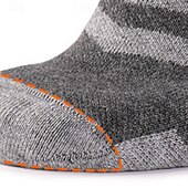 cheap Sports Socks-1 Pair Men&#039;s Women&#039;s merino wool socks Hiking Socks Sports Socks Thermal Warm Breathable Anti Blister Thick Outdoor Over The Calf Patchwork Merino Wool Dark Grey Black Pink for Ski / Snowboard