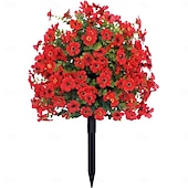 abordables Plantas y Flores Artificiales-Violeta de simulación con enchufe de tierra y estaca, decoración de flores artificiales para jardín, planta falsa para patio al aire libre, césped o decoración del hogar.