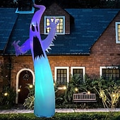 halpa Ilmatäytteiset pihakoristeet-1 kpl puhallettava halloween-valo, 3,6 m, 12 jalkaa, kuohuviini, liekki, fantomi-ilmamalli, ulkopiha, nurmikko, puutarhajuhlat, halloween-kauhu ja outo koristevalo