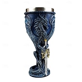 Недорогие Кружки и чашки-Средневековый винный бокал в форме драконьего меча, бокал для красного вина с ножкой в виде 3D-дракона и подкладкой из нержавеющей стали, фантазийная барная посуда в подарок для мужчин и женщин