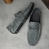abordables Chaussures sans lacets &amp; mocassins-Mocassins en daim beige pour hommes avec boucle, légers et flexibles, parfaits pour une tenue de bureau décontractée, des soirées sociales et des journées de détente