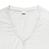 economico camicie casual da uomo-Per uomo Camicia Camicia Estiva Camicia casual Camicia da Spiaggia Camicia con Bottoni Nero Bianco Blu marino Kaki Grigio chiaro Manica Corta Semplice Scollo a V Vacanza Camicia hawaiana Abbigliamento