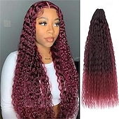 baratos Cabelo de crochê-Micro tranças brasileiras pré-enroladas, cabelo cacheado de crochê, 18 polegadas, cabelo de crochê com ondas d&#039;água, extensões de cabelo afro crespo e cacheado, cabelo sintético de crochê com ondas