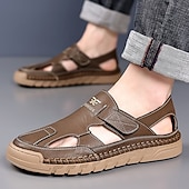 Χαμηλού Κόστους Υπαίθριες σάντες-Ανδρικά καφέ slip-on σανδάλια εξωτερικού χώρου με ελαστικά λουράκια και αναπνεύσιμο mesh επάνω μέρος για καλοκαιρινές περιπέτειες