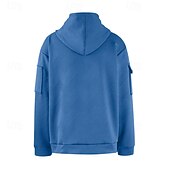 abordables sudaderas basicas hombre-Hombre Sudadera Sudadera con capucha y cremallera de un cuarto Negro Blanco Rojo Azul Piscina Caqui Con Capucha Plano Jacquard Bolsillo Deporte Diario Festivos Poliéster Ropa de calle Básico Casual