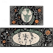 cheap Halloween Kithen-2pcs Halloween Kitchen Rugs and Mats Non-Slip Anti-Fatigue Kitchen Rug Set for Entryway ,Kitchen and Laundry
