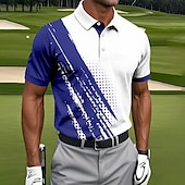 economico Polo da golf da uomo-Per uomo Cerchio Polo Manica Corta Magliette polo Camicie con Colletto Abbigliamento Sportivo Casual Athleisure Bottoni Estate Rosso Blu Verde