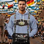 tanie Odzież graficzna-Bluza z Kapturem Nadruk Codzienny bawarski Biskup Przednia kieszeń Graficzny na Męskie Dla dorosłych Druk 3D  Do Karnawał Piwo Oktoberfest Urlop Impreza