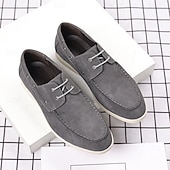 cheap Casual-Men&#039;s Beige Faux Suede Boat Shoes with Lace-Up Design – Comfortable Casual Footwear for Weekend, Vacation &amp; Daily Use