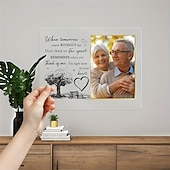 cheap Memorial Gift-Personalized Memorial Photo Plaque with Base,Custom Acrylic Sympathy Gifts Missing You Photo Frames Plaque I&#039;m Always With You Picture Frame