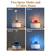 cheap Bedside Lamp-Volcanic Flame Aroma Diffuser with LED Night Light - Portable Essential Oil Humidifier Auto Shut-Off 2 Color Modes Ideal for Home &amp; Office