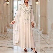 tanie Sukienki boho-Damskie Długa sukienka sukienka maxi Codzienne sukienki Sukienka Boho Strój zachodni Moda muzułmański Na zewnątrz Impreza Święto Regularny Kwiat Długi rękaw Kaptur Biały Zieleń wojskowa Czerwony