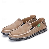 economico Slip-ons e mocassini da uomo-Mocassini da uomo in denim blu con bordo sfrangiato, scarpe casual leggere slip-on per le uscite del fine settimana, le passeggiate estive e il comfort quotidiano
