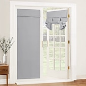 baratos Cortinas da porta-Cortina de Porta Francesa Sem Furos Cortina Blackout com Pregas de Lápis Cortinas Funcionais Filtradoras de Luz para Escritório e Casa 26X68polegadas(66X173CM)