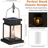 economico Illuminazione vialetto-Lanterne solari da esterno impermeabili da giardino, appese, con fiamma tremolante, a LED, senza candele, luci ad energia solare per decorazioni da giardino, tavolo, ombrellone da patio.