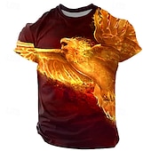 abordables Camisetas con estampado animal-Hombre Fénix Camiseta Manga Corta Camiseta Impresión 3D Cuello Barco Camisa Exagerado Design Fiesta Calle Casual Negro Amarillo Rojo Verano Primavera Todas las Temporadas Ropa S M L XL XXL XXXL 4XL