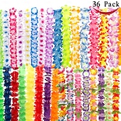 levne Event &amp; Party Supplies-36/50 ks havajských leis ve velkém na luau párty, havajské dekorace, hedvábný květinový náhrdelník, barevné tropické havajské dekorace na hula taneční párty, květinové leis na letní plážovou párty u