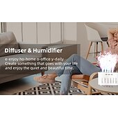 זול אורות דקורטיביים-1 pc מכשיר אדים שקט אוויר מפזר שמן ארומטי חמישה חורים דינמי צבעוני קוטב מכשיר אדים לבית חדר שינה למשרד מכשיר אדים USB תקע