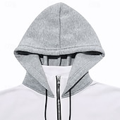 economico felpe in pile-Per uomo Felpa con cappuccio Felpa con cappuccio in pile Aalbicocca Rosso bordeaux Nero Bianco Rosso Con Cappuccio Blocco di colori Con zip Blocco di colore Zip a un quarto Sport &amp; Outdoor Quotidiano