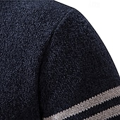 preiswerte Herren Strickjacke-Herren Pullover Strickjacke Kurzer Pullover Gerippt Stricken Normale Oberteile Gestrickt Farbblock Stehkragen Aufwärmen Moderne zeitgenössische Büro Lässig Bekleidung Herbst Winter Schwarz Marineblau