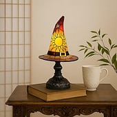 Недорогие Декоративные огни-1 шт. ретро смоляная шляпа ведьмы светильник уникальный ночной светильник для спальни прикроватный светильник атмосфера праздника Хэллоуин декоративный светильник usb-разъем