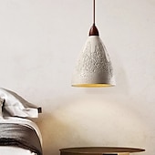 cheap Pendant Lights-Vintage Concrete Industrial Pendant Light Wood Farmhouse Single Hanging Ceiling Lamp Gray Cement Rustic Mid Century Modern Chandelier for Dining Room Kitchen Island Bedroom Cafe Bar
