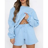 女性用 トラックスーツ プルオーバースウェットシャツ スウェットショーツ レース ソリッド スーツウェア 秋 Темный хаки ブラック ジム アスレイジャー ランニング 防風 長袖 スポーツ アクティブウェア 伸縮性あり レギュラー お買い得  トラックスーツ-女性用 トラックスーツ プルオーバースウェットシャツ スウェットショーツ レース ソリッド スーツウェア 秋 Темный хаки ブラック ジム アスレイジャー ランニング 防風 長袖 スポーツ アクティブウェア 伸縮性あり レギュラー