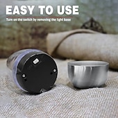 halpa Kynttilän valot-6 kpl aurinkokennoisia ruostumattomasta teräksestä valmistettuja kynttilänvaloja liekittömät kynttilät syntymäpäiväjuhliin jouluksi hääjuhliin kotipuutarhaan sisä- ja ulkokäyttöön vedenpitävä