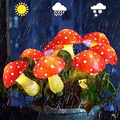 ieftine Lumini de peisaj-8 buc lumini solare de grădină cu ciuperci, lumini de grădină impermeabile cu ciuperci, pentru Crăciun, Halloween, Ziua Recunoștinței, curte, gazon, alee, decorațiuni de petrecere de sărbători