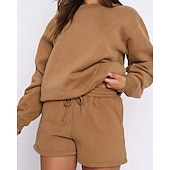 女性用 トラックスーツ プルオーバースウェットシャツ スウェットショーツ レース ソリッド スーツウェア 秋 Темный хаки ブラック ジム アスレイジャー ランニング 防風 長袖 スポーツ アクティブウェア 伸縮性あり レギュラー お買い得  トラックスーツ-女性用 トラックスーツ プルオーバースウェットシャツ スウェットショーツ レース ソリッド スーツウェア 秋 Темный хаки ブラック ジム アスレイジャー ランニング 防風 長袖 スポーツ アクティブウェア 伸縮性あり レギュラー