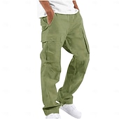economico Pantaloni cargo-Per uomo Pantaloni cargo Coulisse sulle gambe Tinta unica Ripstop Traspirante Fine settimana Abbigliamento di strada Classico Informale Nero Giallo