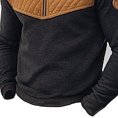 baratos Suéteres básicos-Homens Moletom Moletom com zíper Marron Meio Zíper Bloco de cor Patchwork Textura Desportos e Ar livre Diário Feriado Poliéster Roupa de rua Retro Básico Primavera Outono Roupa Moletons Moletons