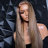 levne Paruky z přírodních vlasů se síťkou ofina-Remy lidské vlasy 5x5 uzávěr 13x4 krajka vpředu Paruka Vrstvený střih Brazilské vlasy Vlnitá Hnědá Vícebarevný Paruka 130% 150% Hustota vlasů s dětskými vlasy Melírované vlasy 100% Panna Bezlepkov