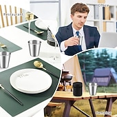 olcso Poharak-70 ml-es rozsdamentes acél poharak tárolótáskával rozsdamentes acél ivópoharak egymásra rakható vizespoharak bárba, otthonra, utazáshoz, irodába, kültéri kempingezéshez 4 db/szett mosogatógépben