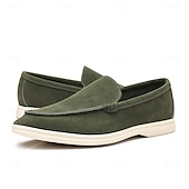 voordelige Hereninstappers &amp; loafers-Lichtblauwe instappers voor heren – ademende platte schoenen van imitatiesuède met gedempte zool voor lente-outfits, dagelijkse woon-werkverkeer en ontspannen stadswandelingen