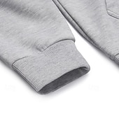 economico felpe in pile-Per uomo Felpa con cappuccio Felpa con cappuccio e zip corta Felpa con cappuccio in pile Nero Grigio Con Cappuccio Mezza zip Semplice Con zip Zip a un quarto Sport &amp; Outdoor Casuale Quotidiano