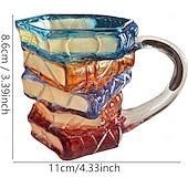 ieftine Cupe &amp; Căni-cană cu carte pictată, căni de cafea inedite pentru iubitorii de cărți, cadouri pentru femei, căni de cafea unice, 11 oz, pahare drăguțe și amuzante, cu tematică literară, viermi de cărți, cititori,