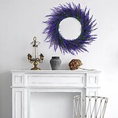 economico Fiore finti-Ghirlanda di lavanda artificiale da 40 cm per porta d'ingresso, decorazione da parete per interni, decorazione per matrimoni e accessorio fotografico