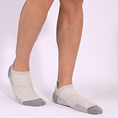 abordables Calcetines deportivos-1 Par Hombre Mujer calcetines de lana merino Calcetines para correr Mantiene abrigado Transpirable Anti ampollas Grueso Al aire libre tobillo Retazos Lana Merina Azul marinero Negro Blanco para Esqu