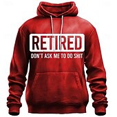 levne pánské 3D mikiny s kapucí-Pánské Legrační slang Kapucky Mikina Kapuce Mikina s kapucí Tričkový Módní 3D tisk Dovolená Streetwear Černá Rubínově červená Šňůrky 3D Podzim Zima Návrhář
