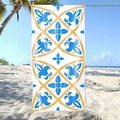 baratos Cobertores &amp; Mantas-toalha de praia macia e absorvente - design leve, de secagem rápida e sem areia para praia, piscina e viagens