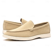 voordelige Hereninstappers &amp; loafers-Lichtblauwe instappers voor heren – ademende platte schoenen van imitatiesuède met gedempte zool voor lente-outfits, dagelijkse woon-werkverkeer en ontspannen stadswandelingen