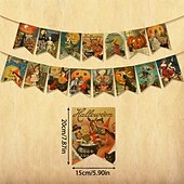 tanie Halloween-halloween podnoszenie flagi retro baner frak kwiat ustawienie dekoracji rekwizyty artykuły imprezowe