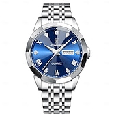 economico Orologi meccanici-Orologi da uomo di lusso, alla moda, originali, al quarzo, da polso, impermeabili, luminosi, con data e settimana.