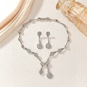 ieftine Seturi de Bijuterii-Seturi de bijuterii 2 Zirconiu Ștras 1 Colier Cercei Pentru femei Elegant Epocă Modă Draguț Extravagant Frunze Binecuvântat Neregulat Set de bijuterii Pentru Nuntă Petrecere Zi de Naștere