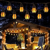 cheap Solar String Lights-1 Pc 15 Leds Outdoor Waterproof Solar Flashing Flame Lantern String Garden Courtyard Camping Christmas Halloween Wedding Atmosphere Decoration Lighting