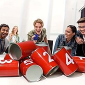 abordables Actividad al Aire Libre-13 juegos de carnaval con latas, lanzamiento de pufs, juegos de carnaval que incluyen 10 latas y 3 juegos de pufs, juegos de Pascua al aire libre adecuados para reuniones familiares, cumpleaños y