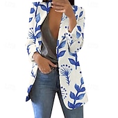 economico Blazer e Completi-Per donna Blazer Confortevole Stampato Elegante Moda Casual Floreale Uscire Casual Quotidiano Cardigan Regolare Bavero Vestibilità regolare Manica Lunga Capispalla Nero Bianco Rosa Primavera Autunno